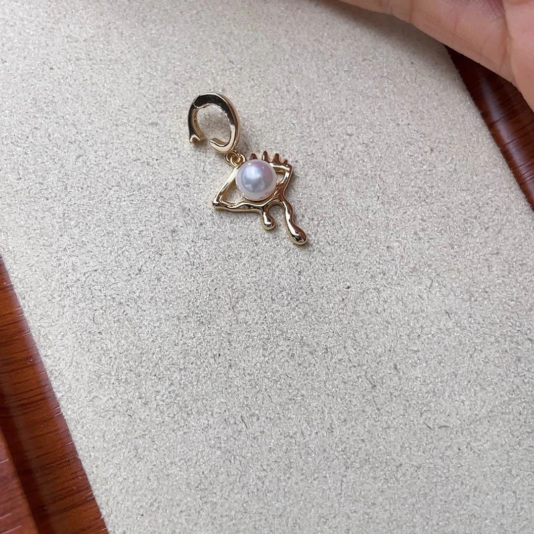 淡水珍珠吊坠(不含链)银S925镶嵌