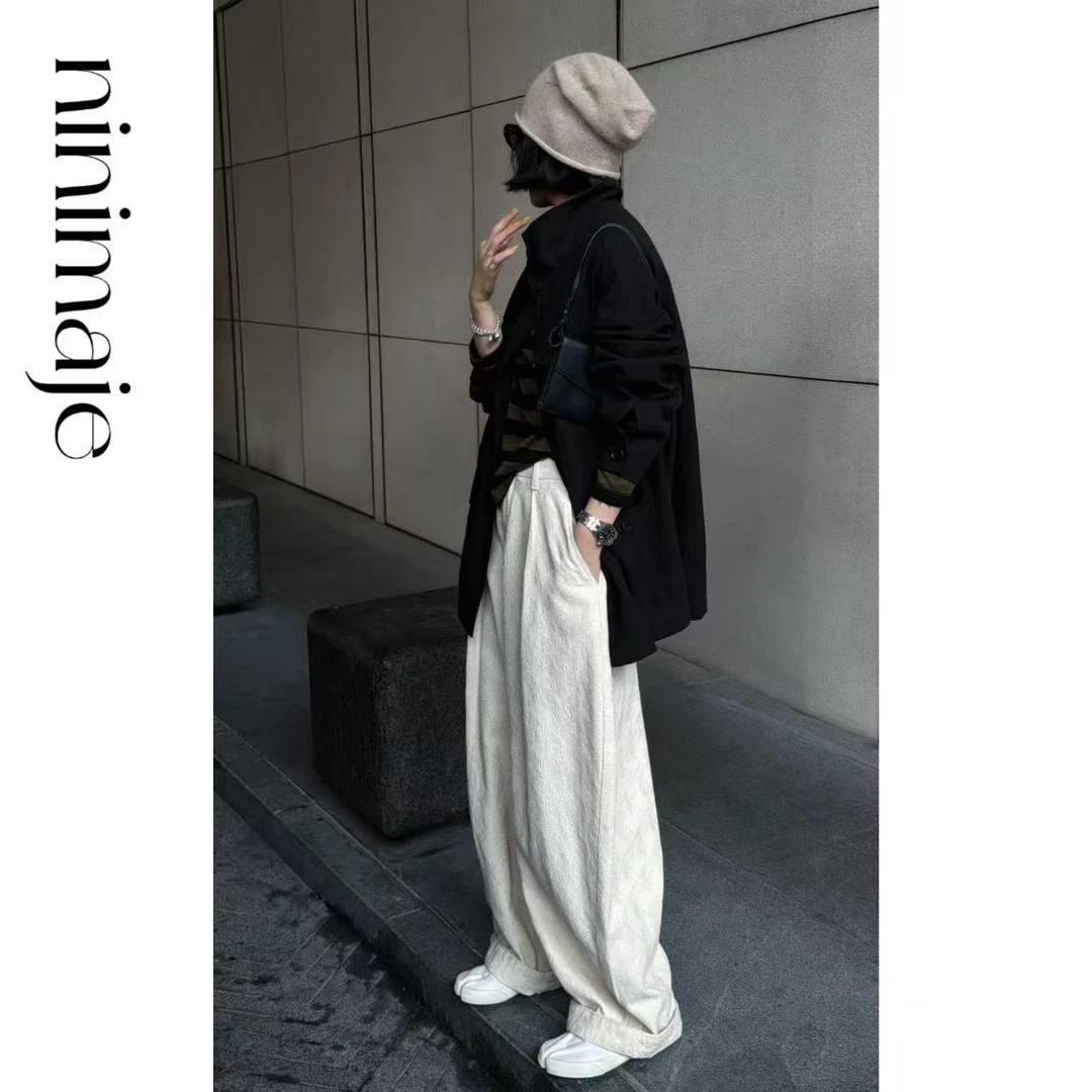 NanBeiBei   原创小众设计款立裁廓形肌理感刺绣粗花裤 5768