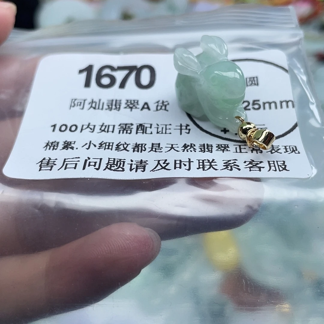 翡翠未镶嵌吊坠(赠链)