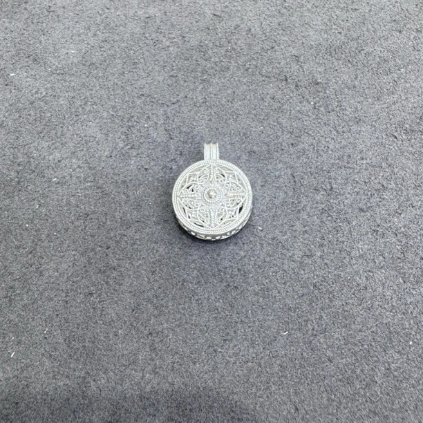 吊坠925银 3114-银制八宝罗盘吊坠一个不带链14mm