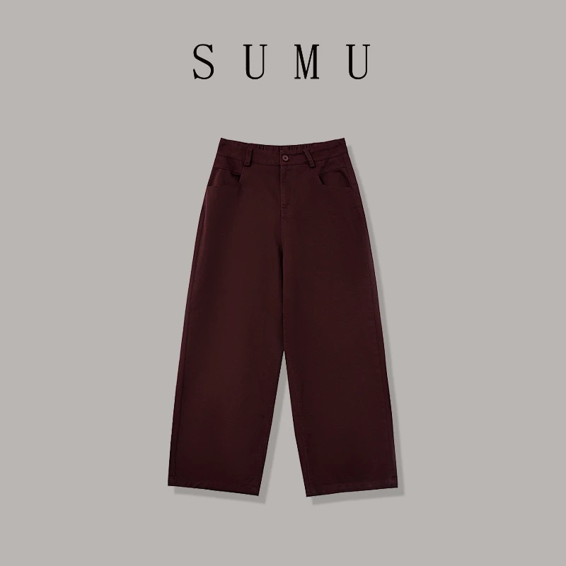 宿慕SUMU 女款直筒裤 8-8 秋季新款时尚百搭宽松休闲裤0721
