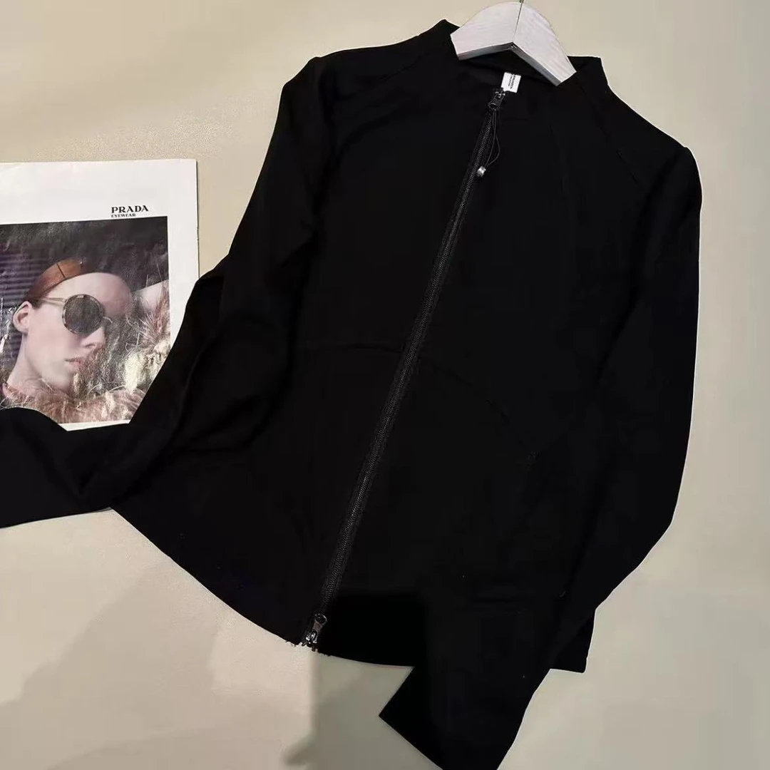 《姚家优麦汇》Y6573早秋款立领拉链设计感时尚百搭长袖显瘦上衣女