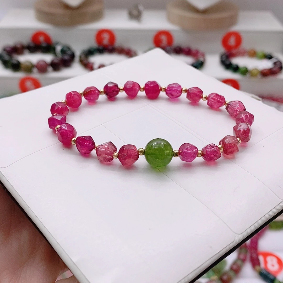 手链碧玺18K金镶嵌17号