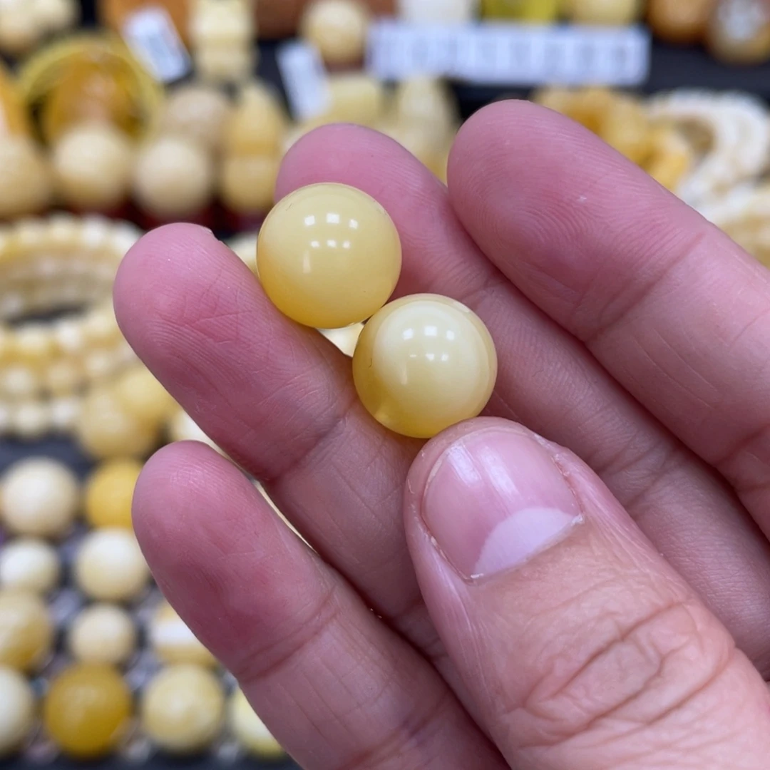 琥珀珠宝奇石未镶嵌国**心13mm