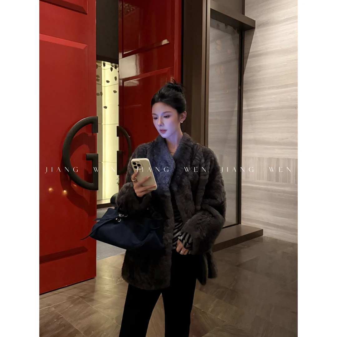 【雾凇大衣】环保皮草毛绒外套慵懒老钱风宽松中长款大衣