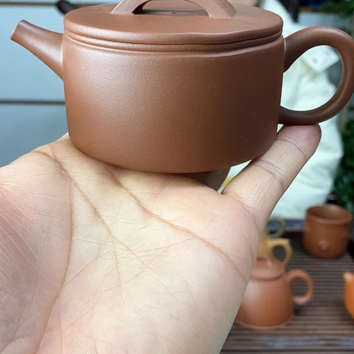 紫砂茶壶进汉瓦，半手工，红皮龙