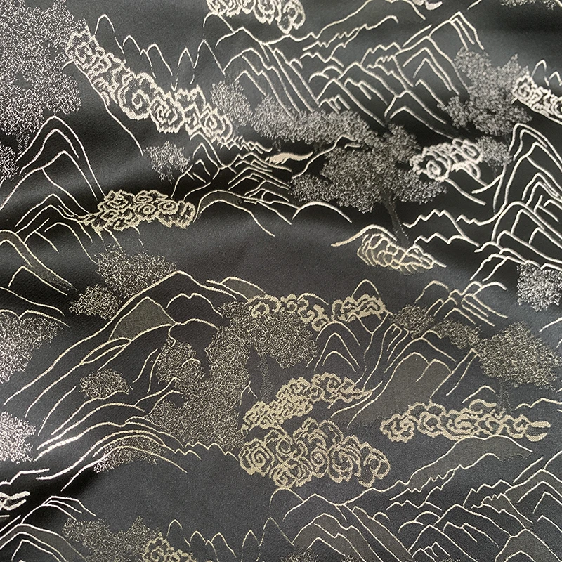【黑色山水】新中式马甲上衣外套旗袍面料（不支持七天无理由）