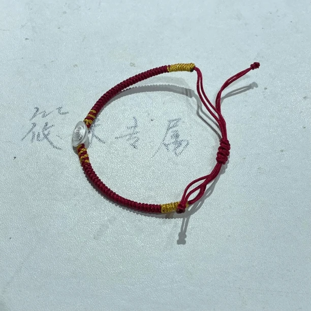 足银布艺手链 一锭银红绳手链D1653 MD