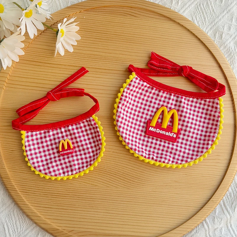 25夏款宠物变装围兜狗狗口水巾麦当劳角色扮演猫咪装扮围脖布艺