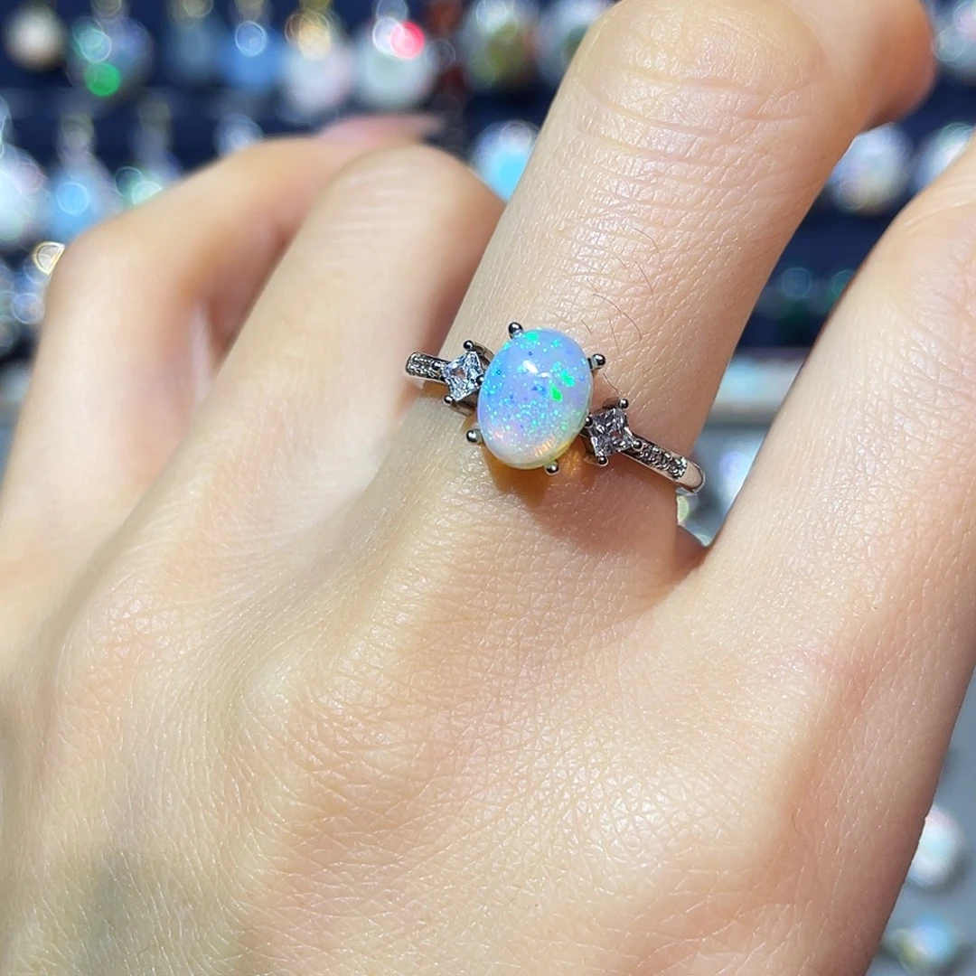 欧泊银S925镶嵌戒指