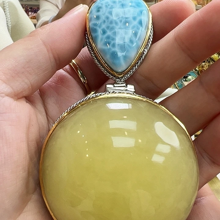 琥珀银S925镶嵌珠宝奇石