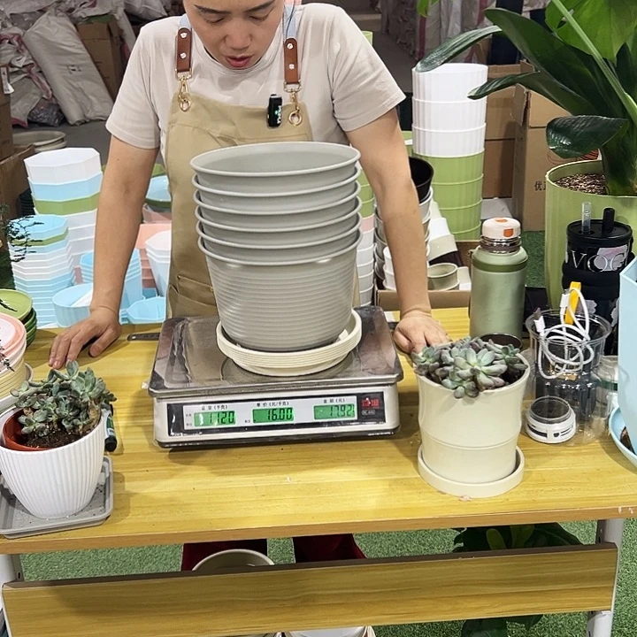 矮陶口21高16灰色带托6只