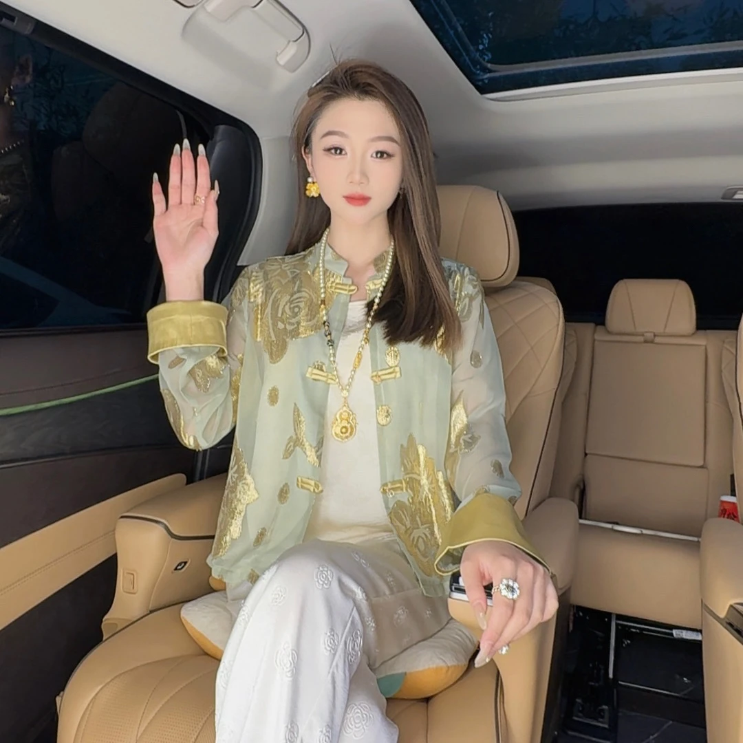 【一路繁花】25年新款新中式国风气质防嗮显贵上衣外套薄款2777