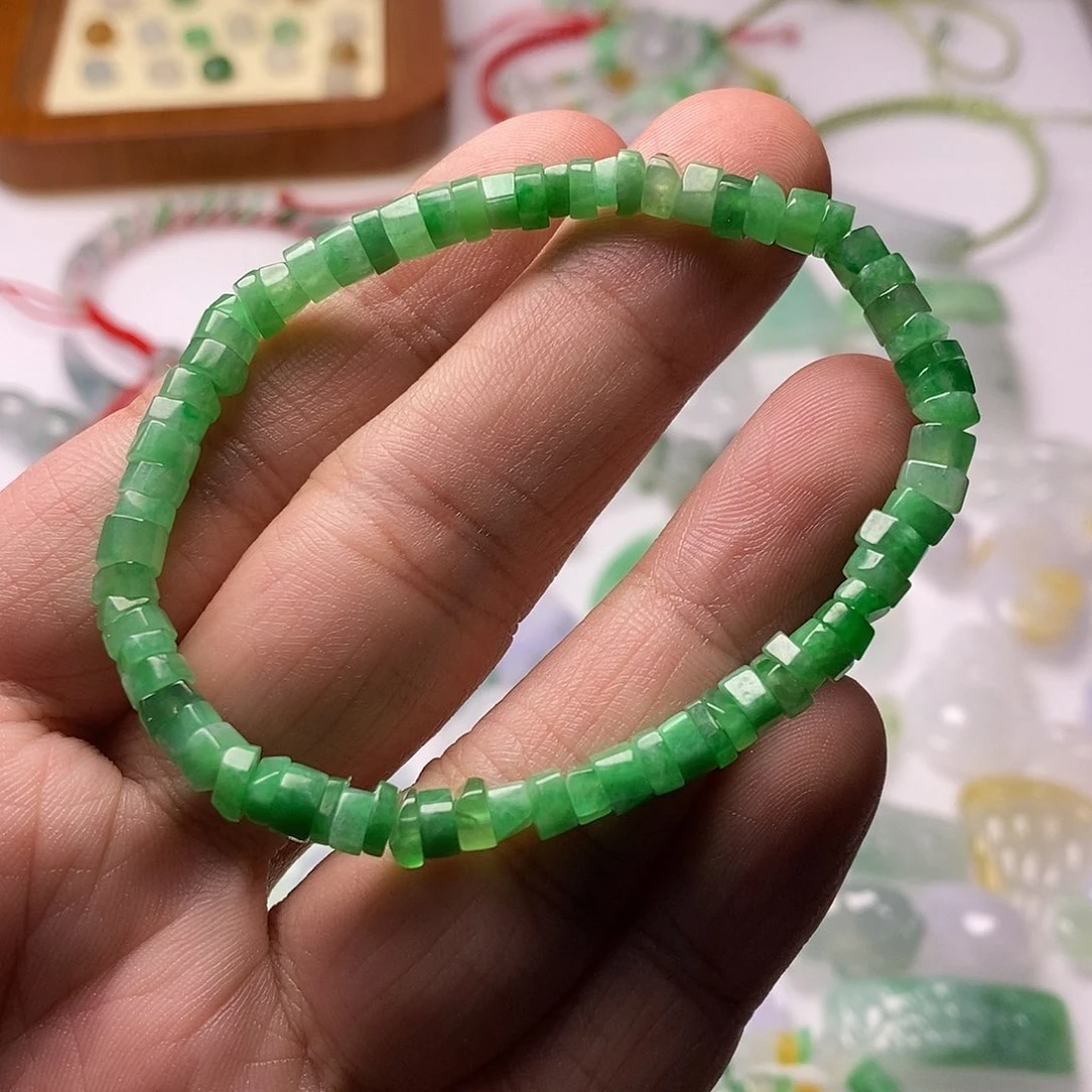 翡翠手串未镶嵌a*天然翡翠