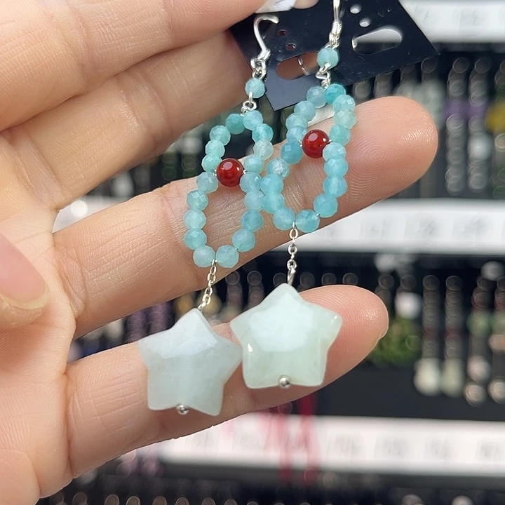 和田玉未镶嵌耳饰3007