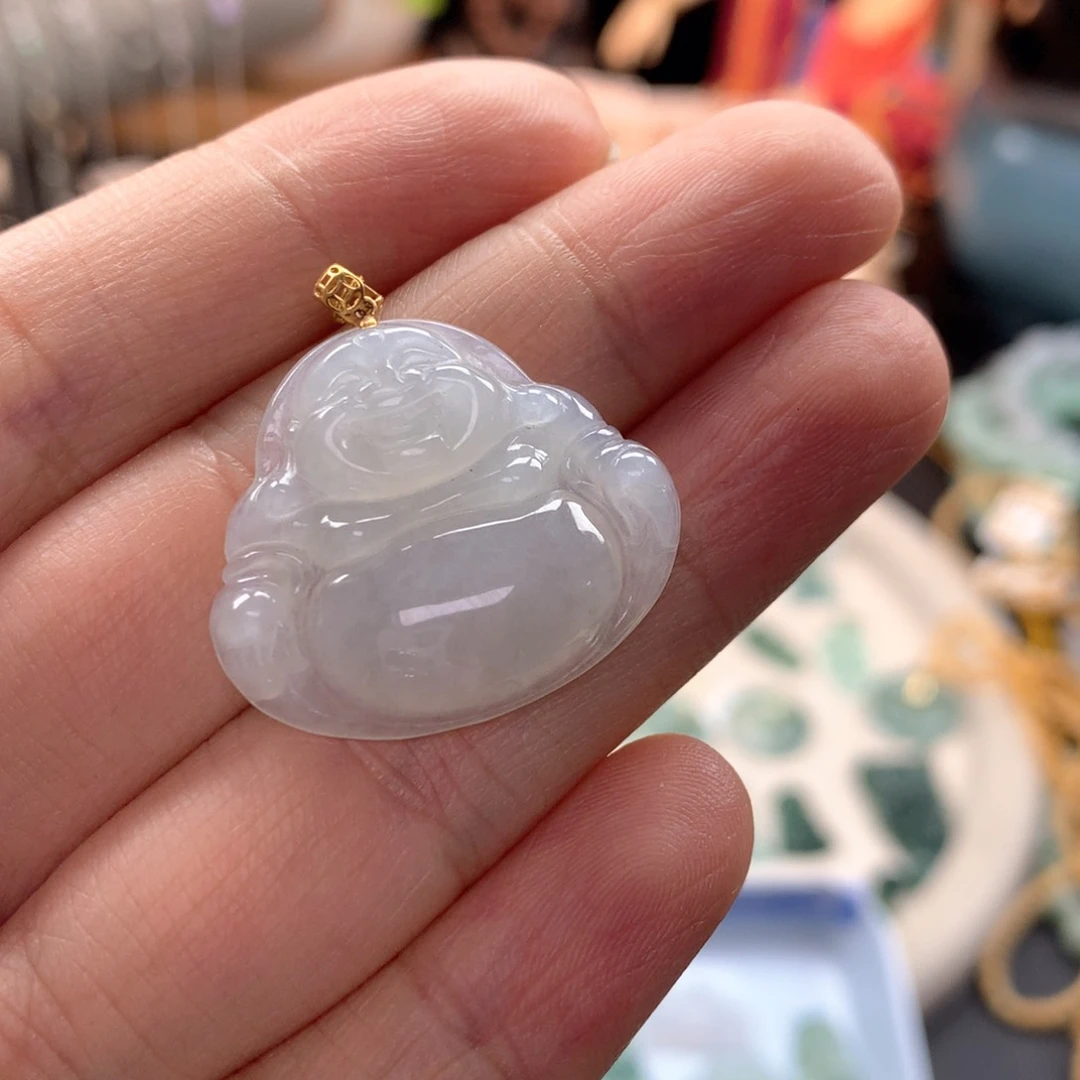 颈饰18K金镶嵌翡翠