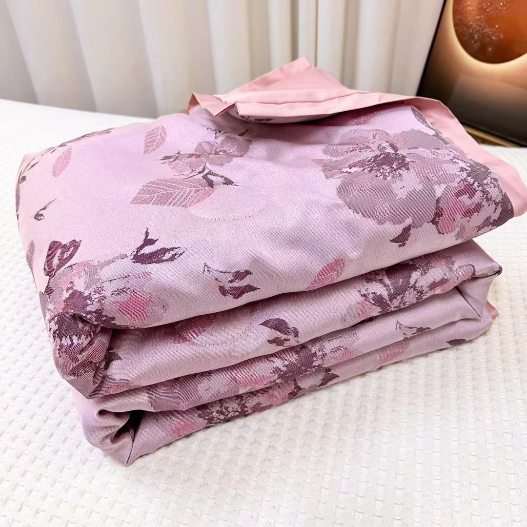 （薄款）缕梦-浅紫色棉麻四季被2*2.3米（4斤左右）