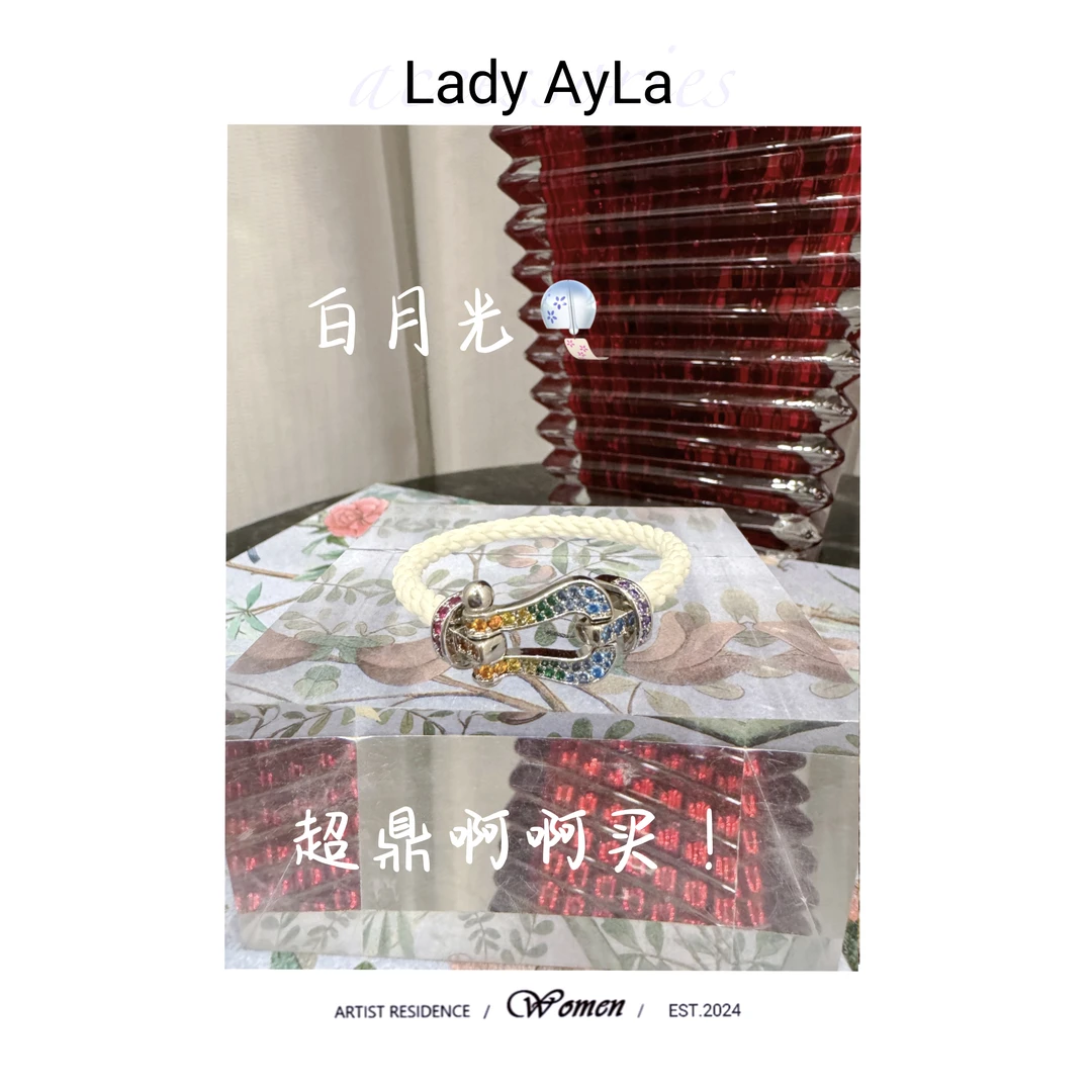 铜合金合成锆石手镯 马蹄轻奢时尚ins手镯AL188