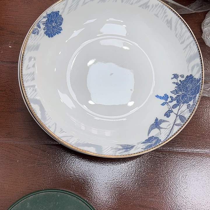 搪瓷瑕疵8寸深盘4个装