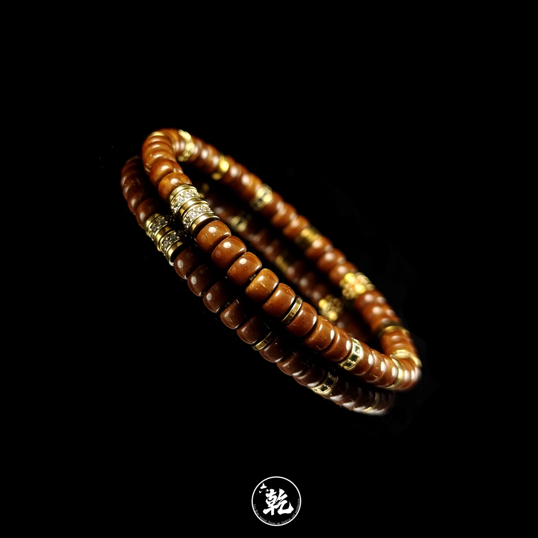 紫金鼠精工药片珠6mm高品质实心鼠满配款时尚百搭手串