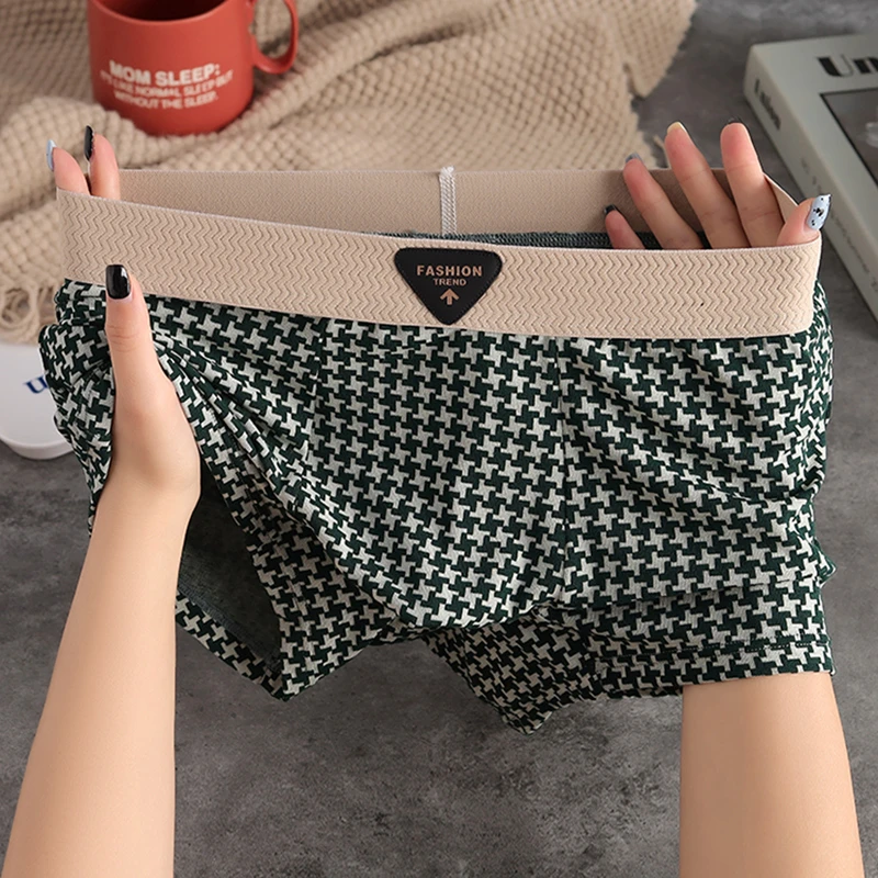 新款男士薄款内裤青年时尚性感个性印花裤头男士中腰四角平角内裤