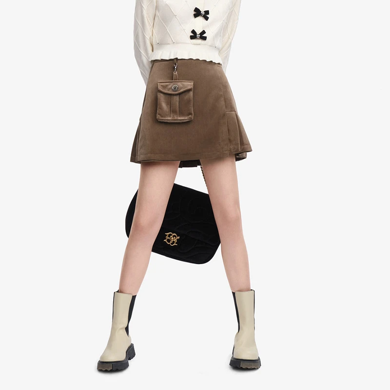 L280不对称百褶短裙 鸟撤柜女装