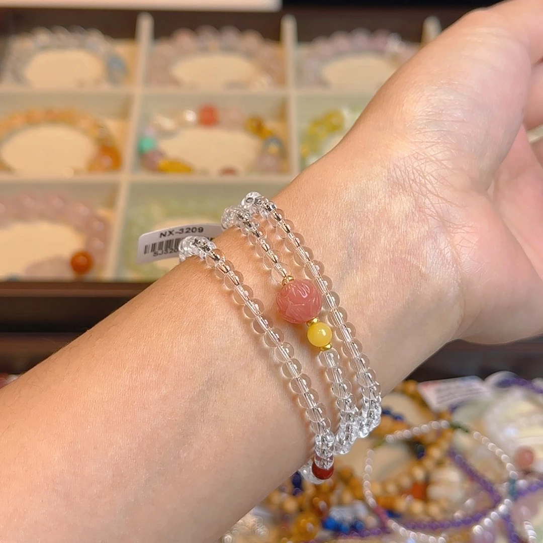 水晶手链银S925镶嵌手链