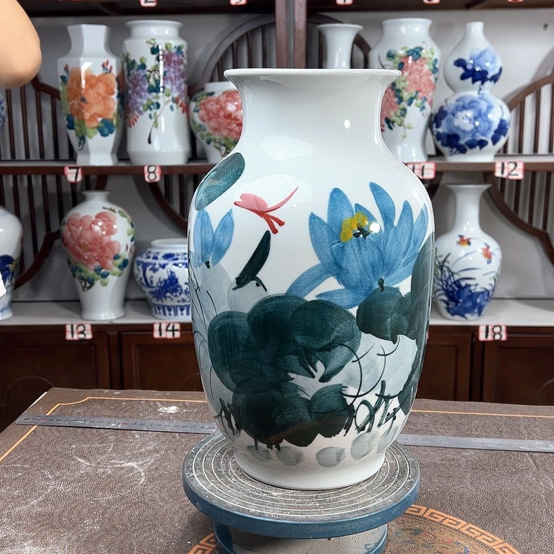 摆件景德镇陶瓷大冬兰莲