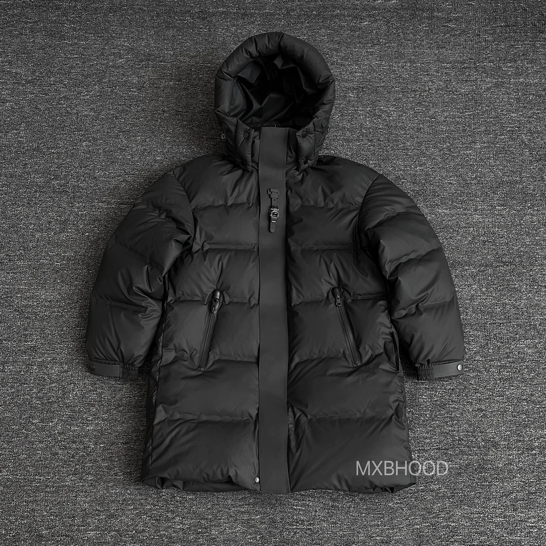 【阿信】高定极夜黑暗武士羽绒服中长款男防风压胶带帽外套防泼水