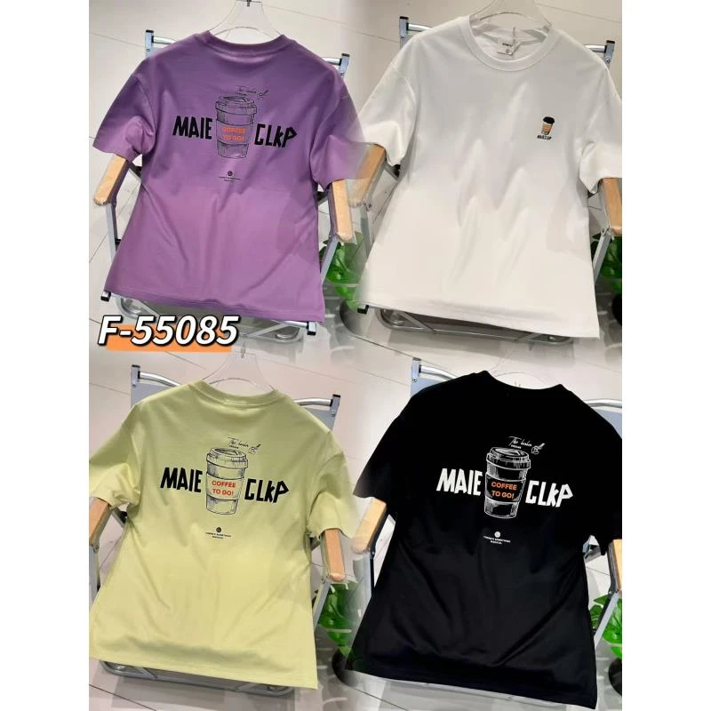 【液氨棉】新款男士时尚短袖重工潮牌T恤简约休闲半袖#55085