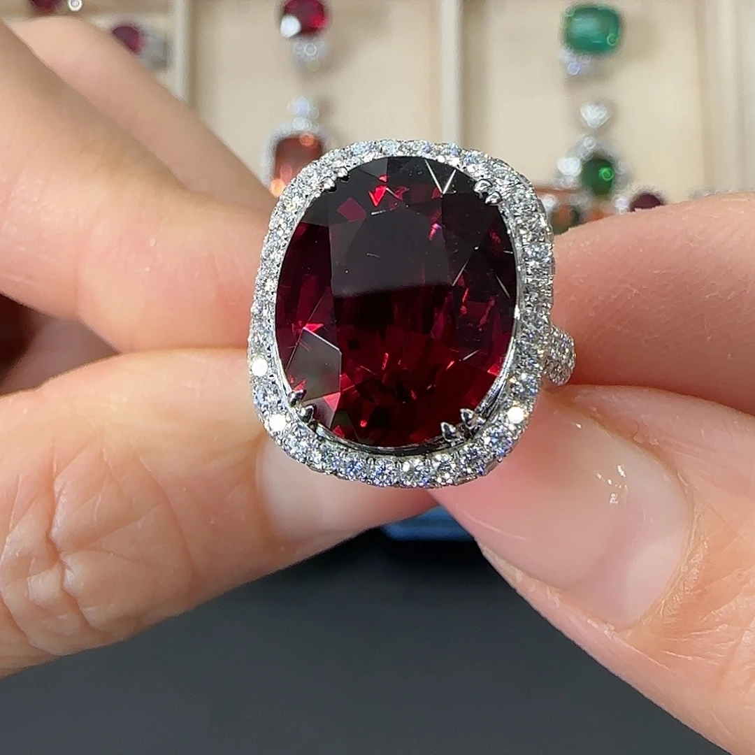 戒指碧玺18K金镶嵌9.04ct