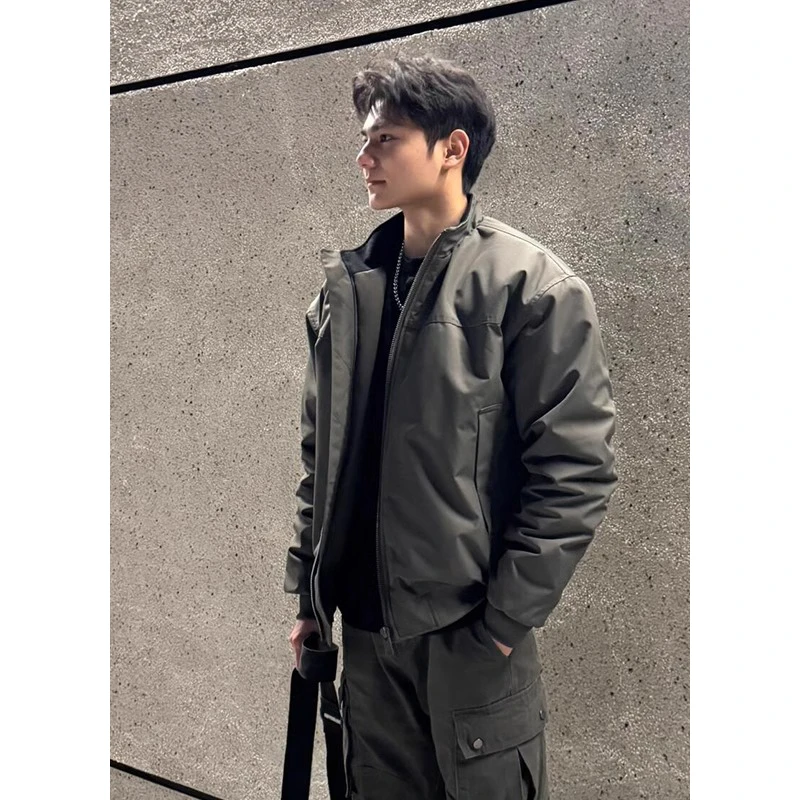 GTAL飞行员夹克外套男款冬季加厚立领棉服短款美式廓形夹棉棒球服