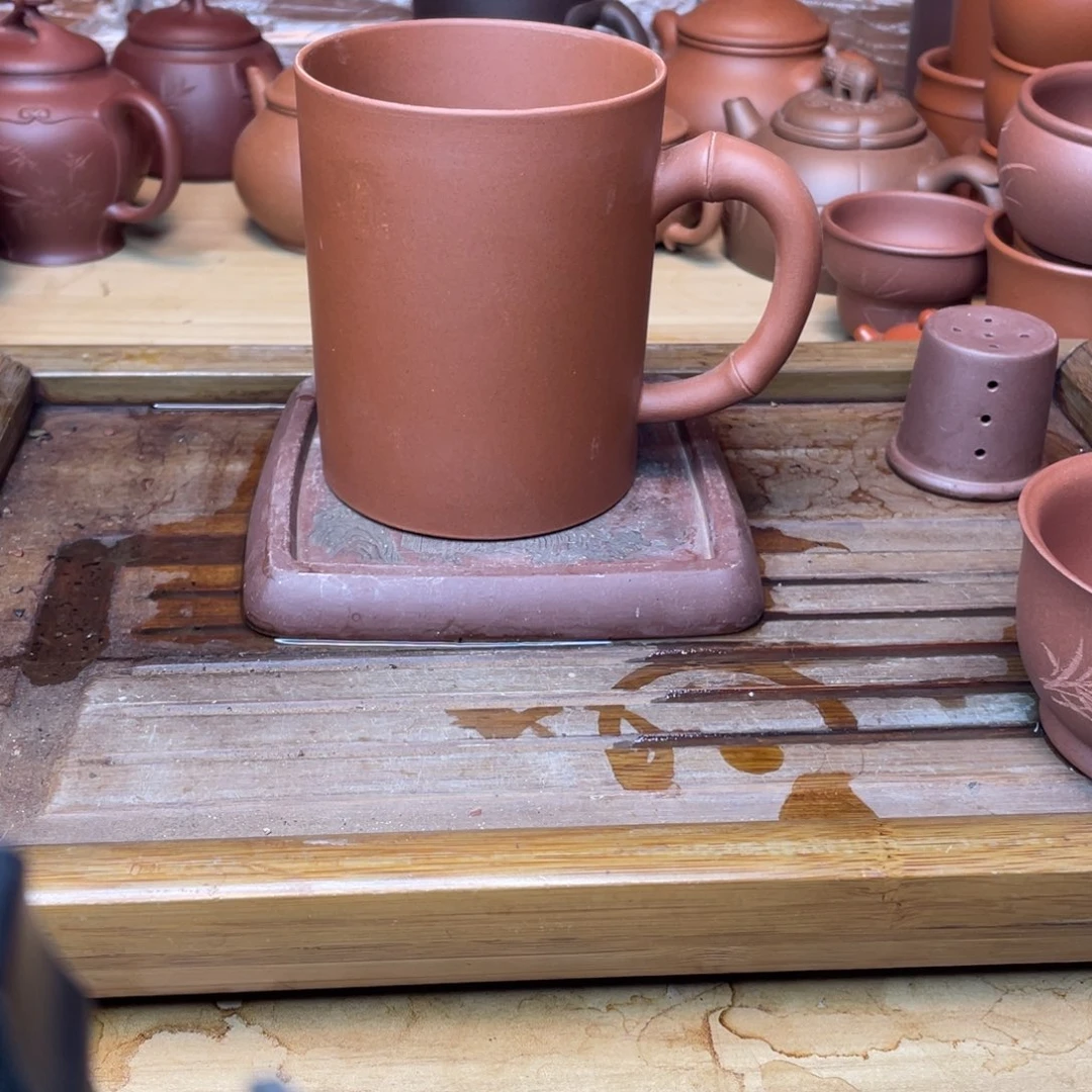 茶壶紫砂把杯450cc送盖子