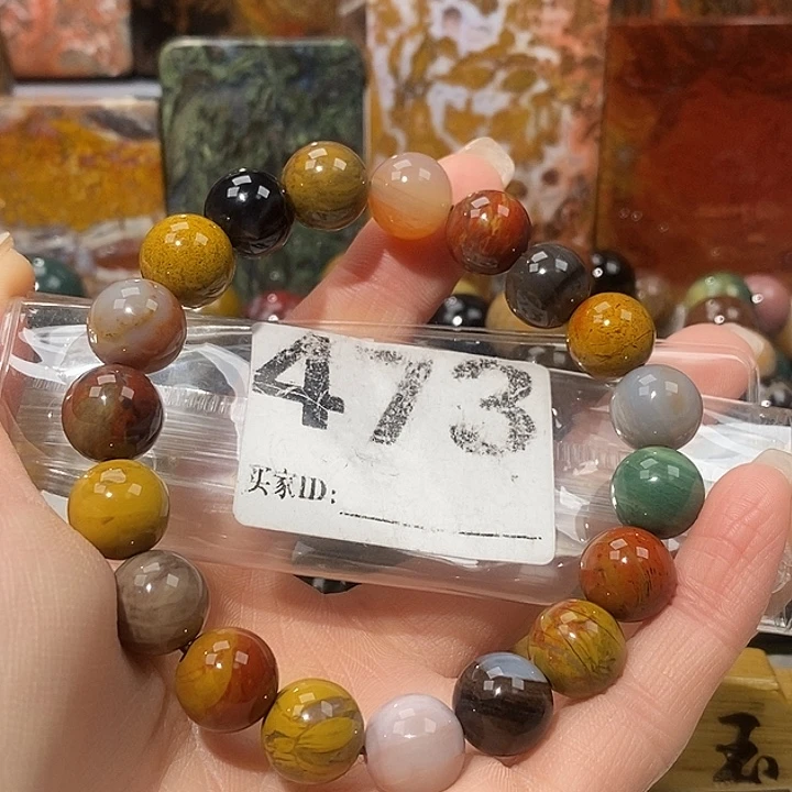 硅化玉未镶嵌天然北票树化玉手串11.2