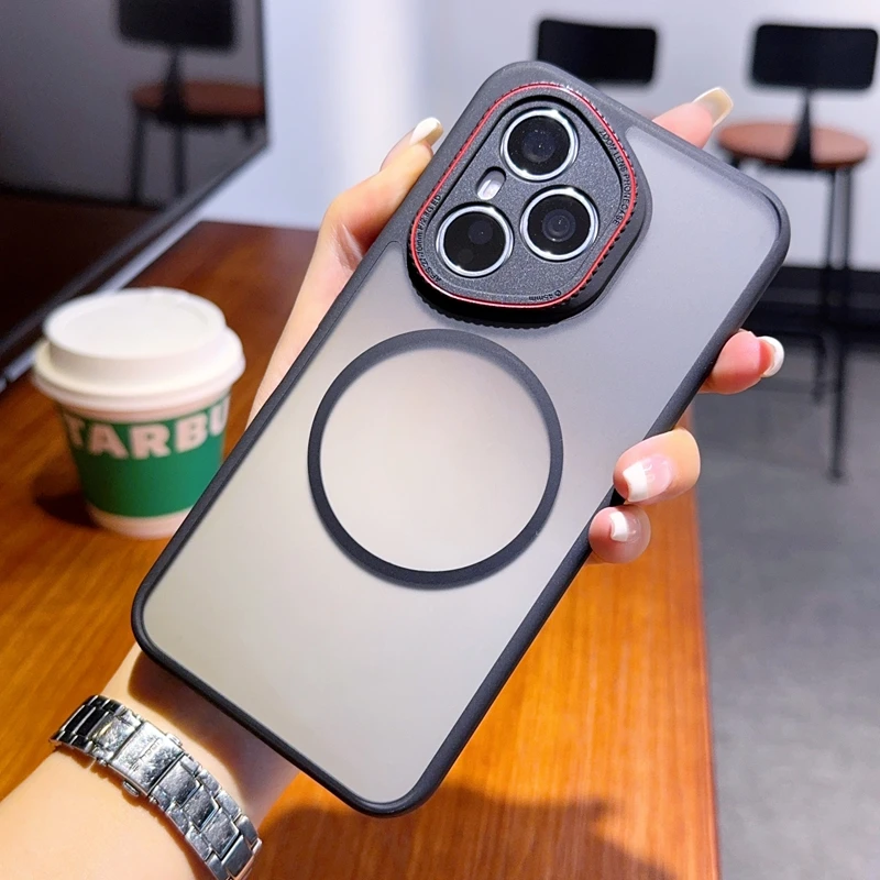 适用荣耀400手机壳新款荣耀400Pro肤感磨砂磁吸半透明防摔保护套