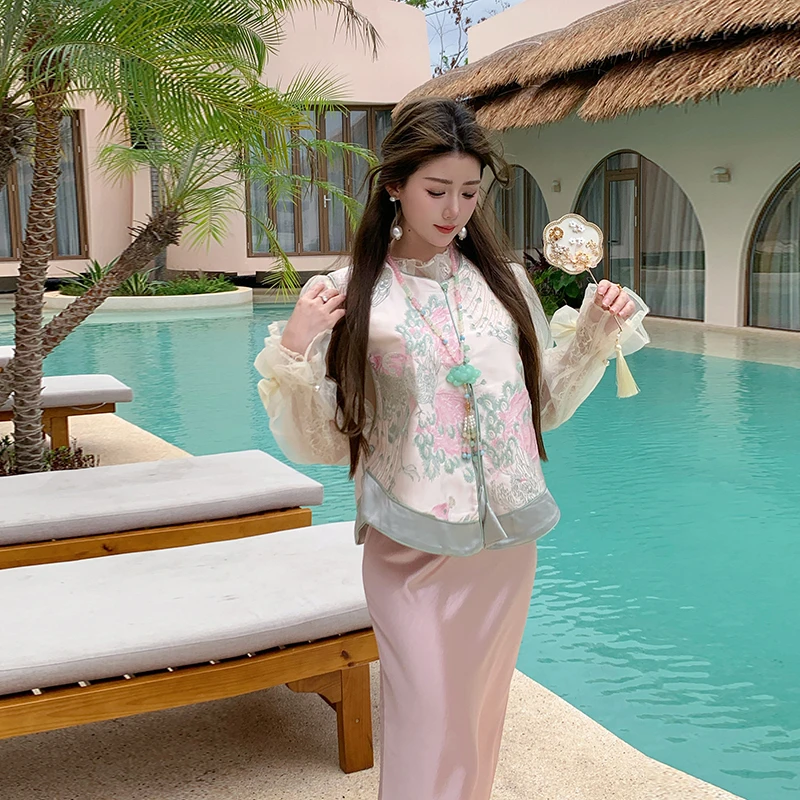 冰冰来了【处处莺舞】新国风高定款刺绣马甲百搭中式无袖上衣27110