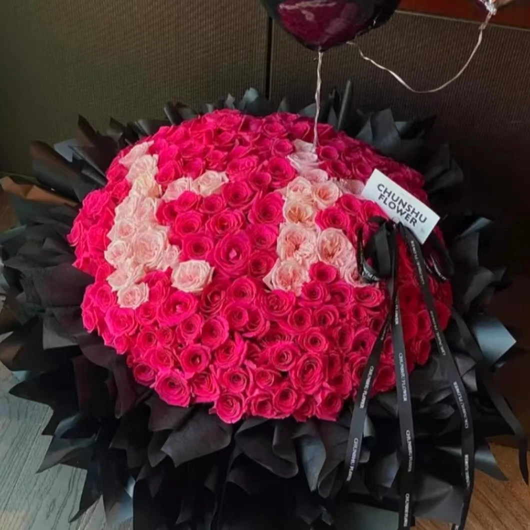 52朵玫瑰花束【红,粉,白,香槟,苏格兰绿,碎冰蓝】(选颜色可备注)