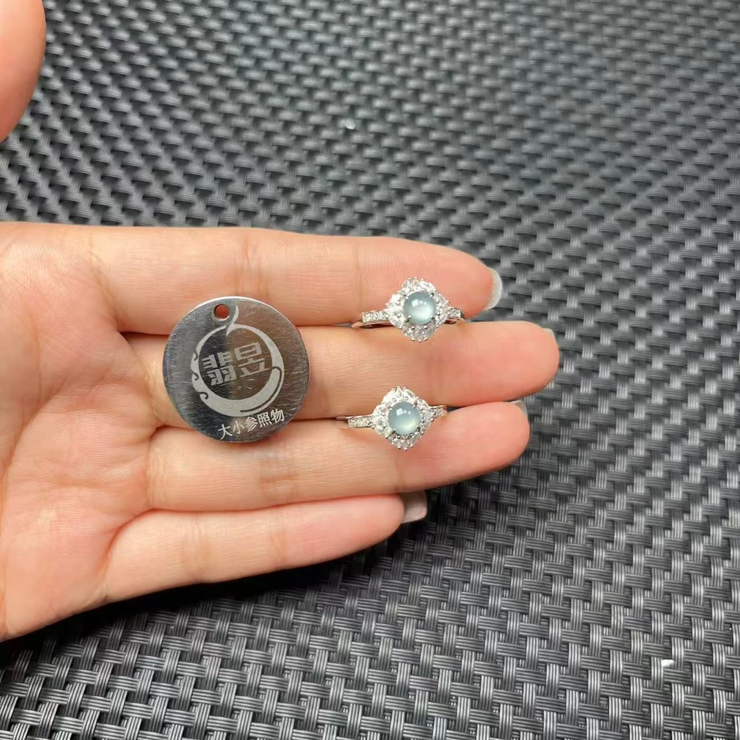 翡昱-B4-33547-天然A货翡翠戒指s925银镶-多样性发其一-C