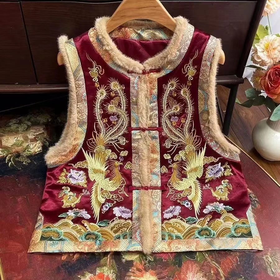 【鸾凤】2025新中式国风刺绣马甲秋季新款马夹