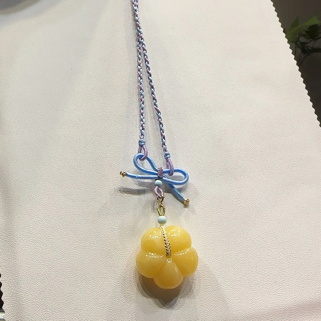 蜜蜡未镶嵌项链蜜蜡花