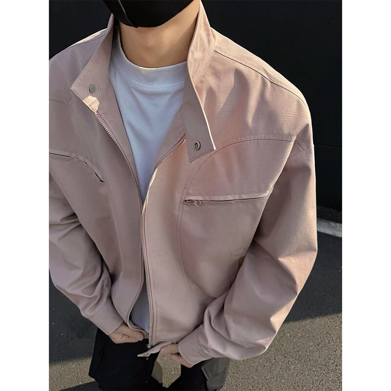 JOS2025美式高街短款外套小众立领外套春款夹克男