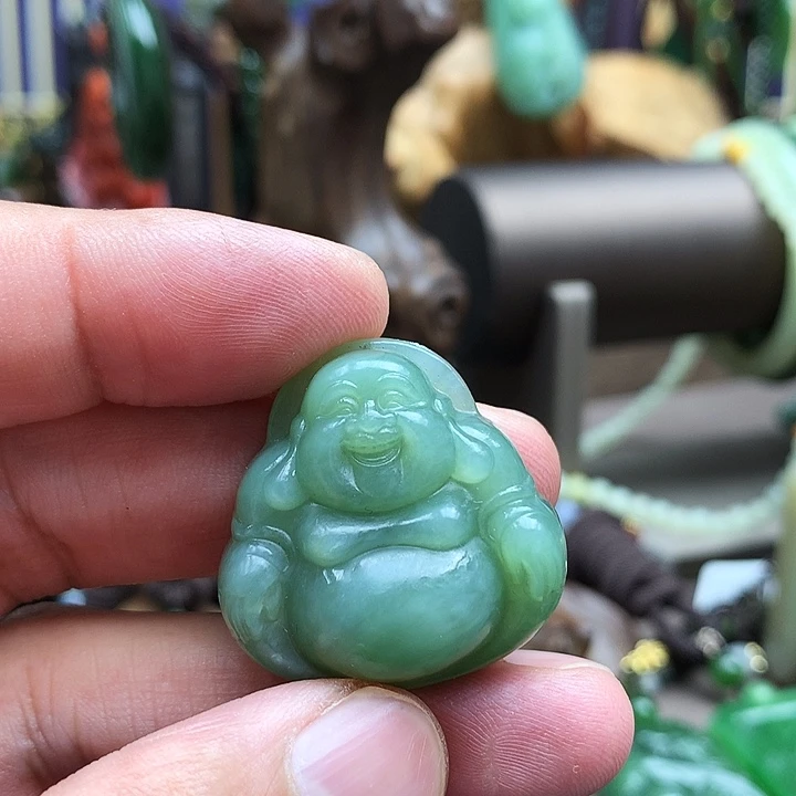 和田玉（碧玉）18K金镶嵌颈饰