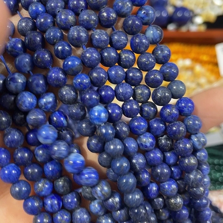 合金玛瑙/玉髓珠宝半成品一条6mm青金石圆珠