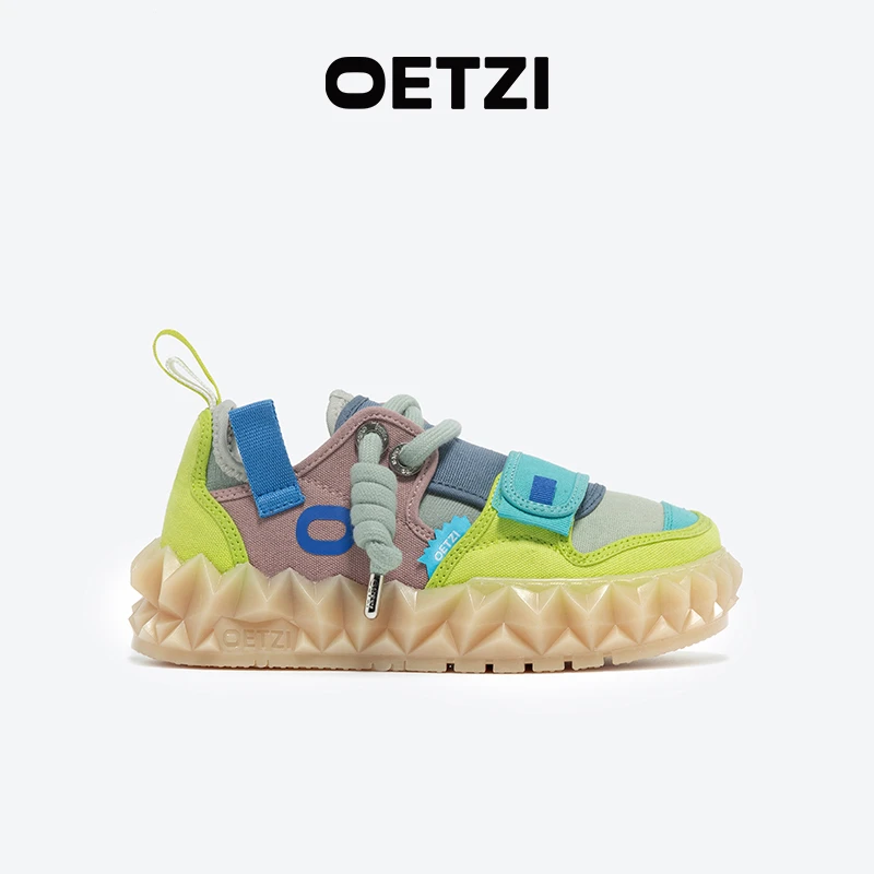 OETZI冰人奥兹丑萌帆布鞋新款圆头厚底低帮鞋男女休闲鞋小众潮鞋