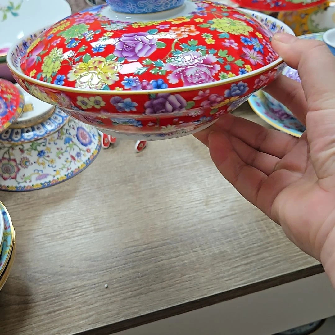 瓷片微瑕珐琅彩7寸1个万花66666666