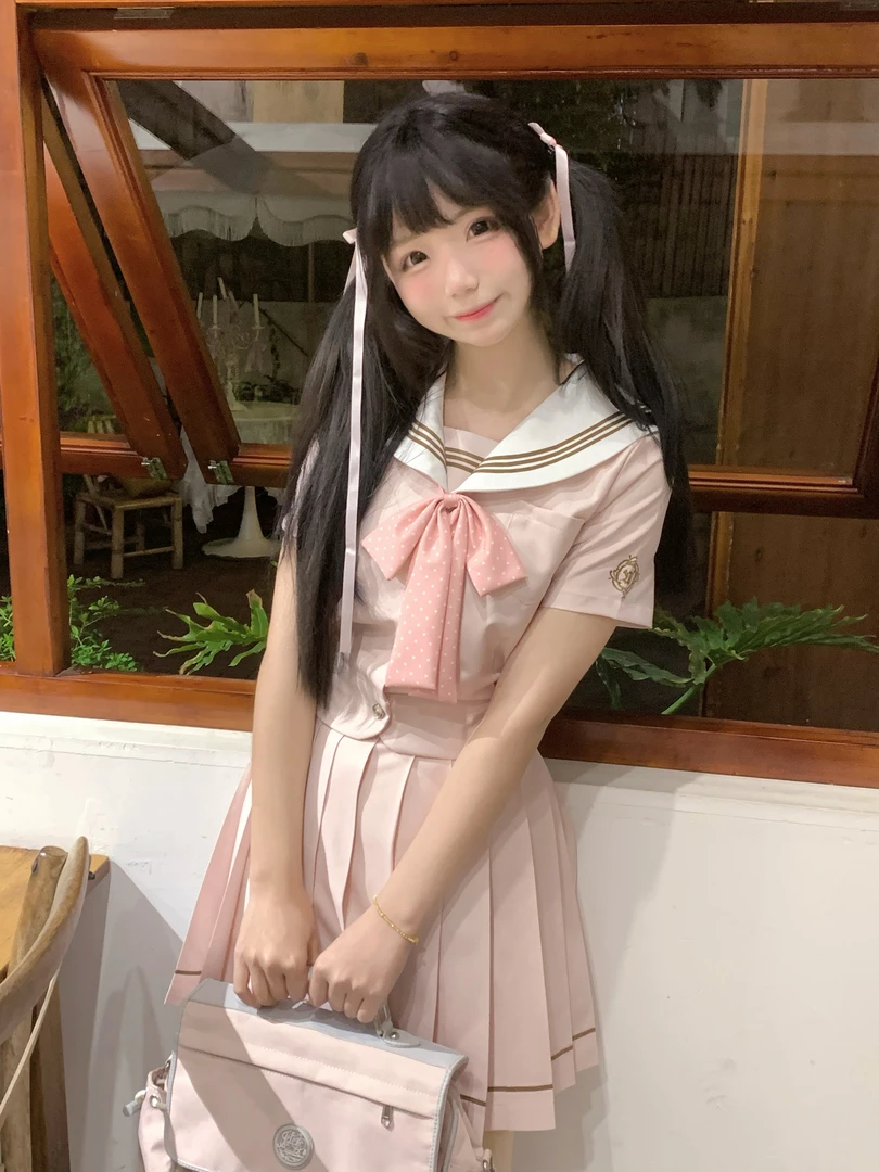 【芝芝耶耶】一封信原创jk水手服粉色制服长袖套装收腰显瘦学院风