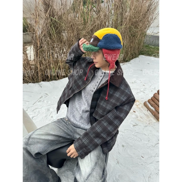 【趣味拼色】EWEAR色彩雷锋帽帽绒保暖搭配利器均码