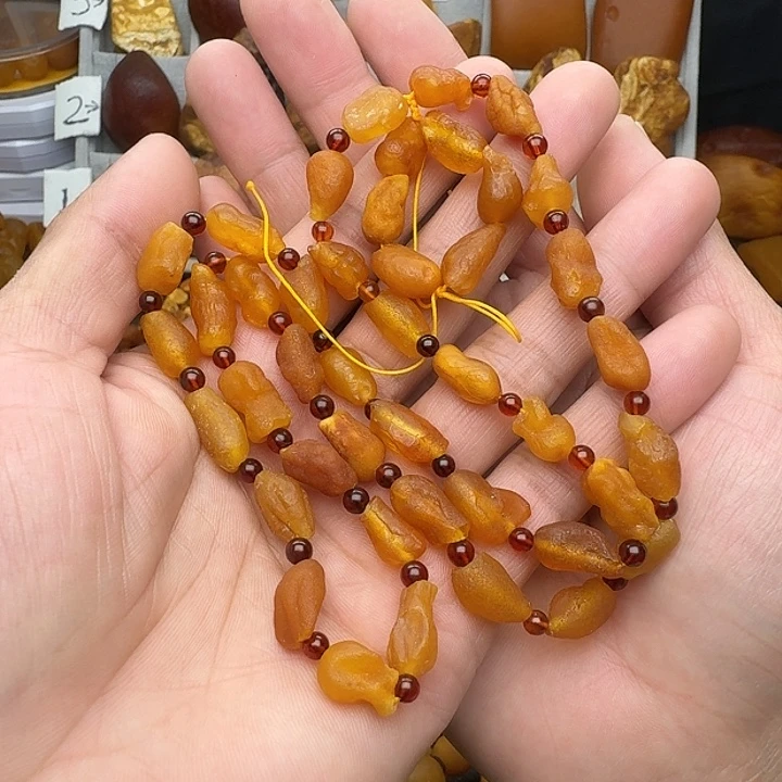 蜜蜡未镶嵌裸石天然蜜蜡项链