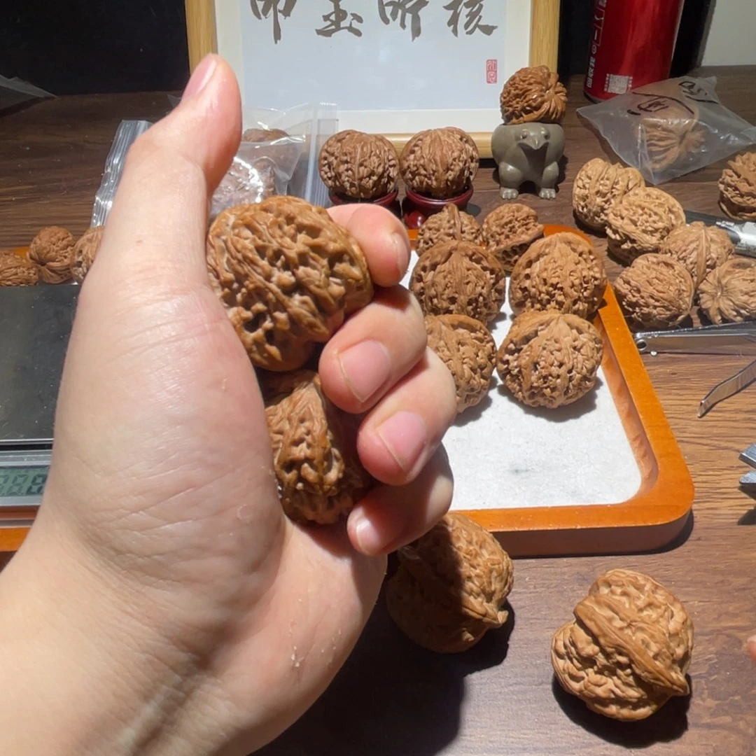天***乓文玩核桃把件41全品白狮子