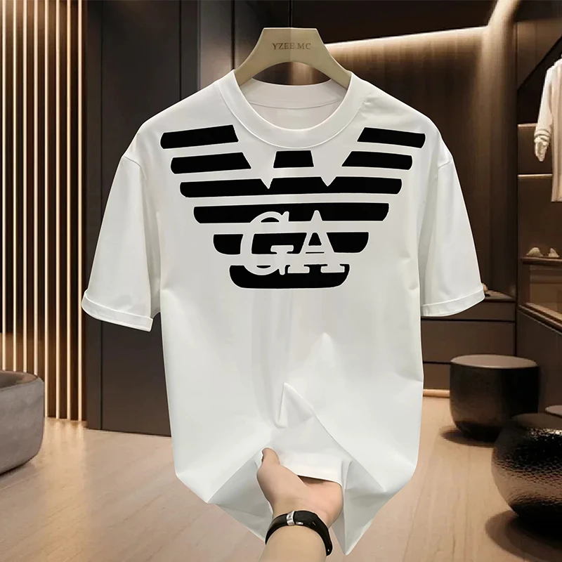 【植绒大鹰T恤】夏季新品轻奢时尚短袖男女同款--T2058